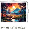 Obsecolors Sun Forest Mountain Tapestry Trippy Sun Tapestry Hippie Nature Landscape Tapestries Aesthetic Sunset Magic River Tapestries Wall Hanging