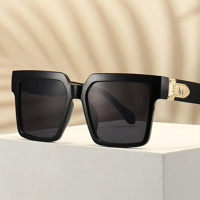 New Luxury Brand Designer Square Oversized Sunglasses Men Women Fashion Thick Frame Glasses Mens UV400 Male Celebrity