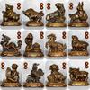 Chinese Zodiac Snake Horse Statue Set - Trio & Hexa Harmony Animal Figurines, Resin Craft for Home Office Feng Shui Decor Gift