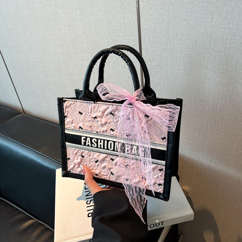 Large capacity fashion commuter new tote bag women's bow sweet casual niche design handbag
