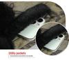 Printed Winter Plush-Lined Stand Collar Jacket for Middle-Aged & Elderly Women: Warm, Plus Size, Frog Button Cotton Coat