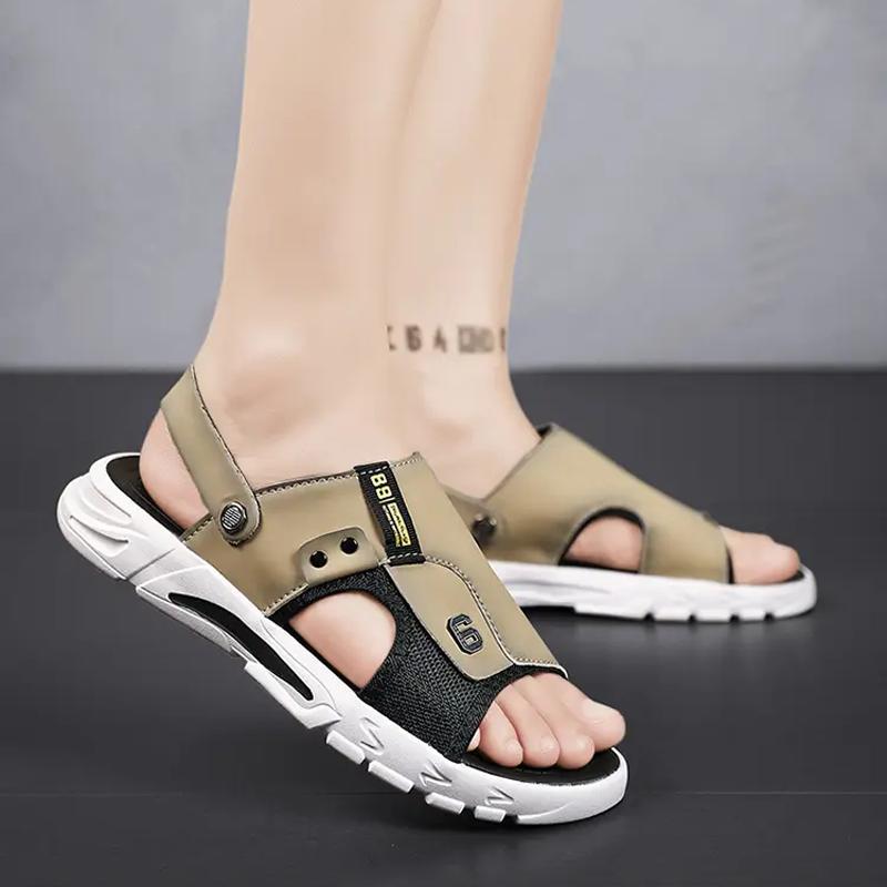 Летние прохладные дышащие сандалии 2 в 1 мужские повседневные универсальные шлепанцы — фото 5