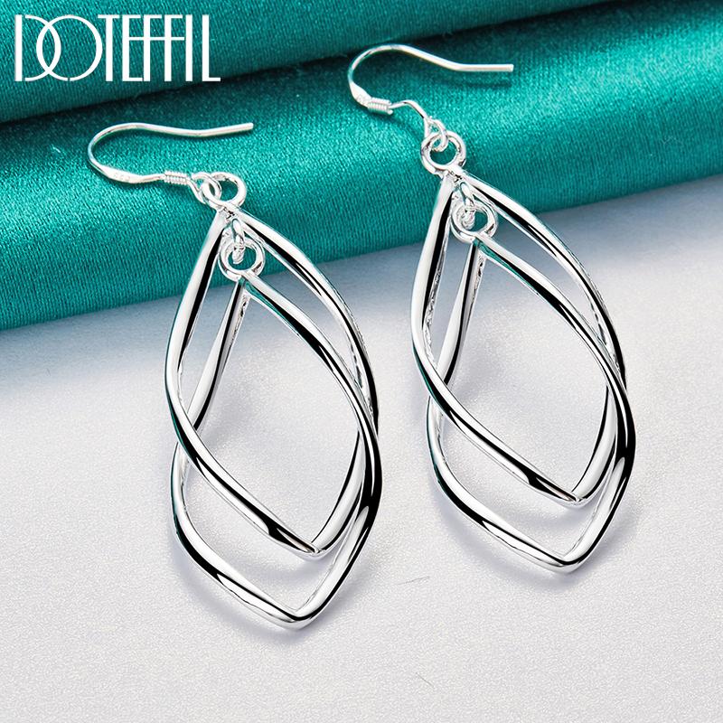 925 Sterling Silver Wedding Pendant Piercing Earrings Fashionable Jewelry