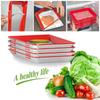 Reusable Food Preservation Tray Plastic Creative Vacuum Seal Fruit Dishes Storage Tray Refrigerator Fresh-keeping Film Container