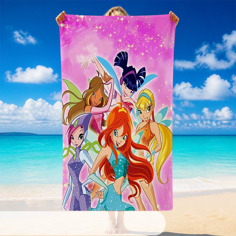 Quick Dry Beach Towel Winx Pattern, Lightweight Absorbent Towel for Pool Beach Vacation Use