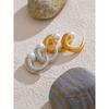 Yhpup Stylish Unique Stainless Steel Pearls C-Shape Geometric Huggie Earrings Gold Silver Color Popular Jewelry Prevent Allergy