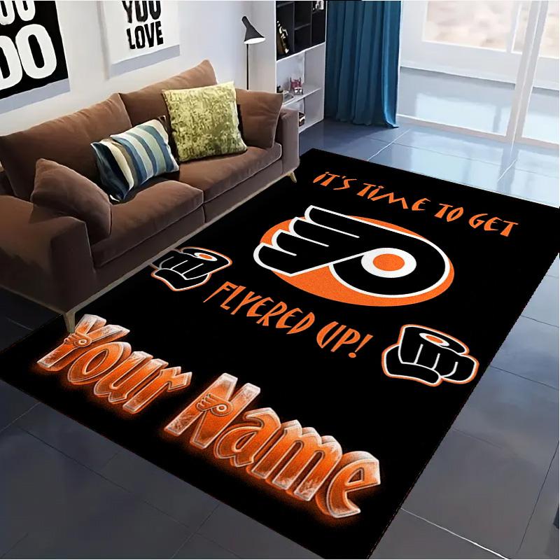 Name Custom Philadelphia Flyers Art Carpet Rug for Living Room Bedroom Home Sofa Decoration,Kids Play Non-slip Floor Mat