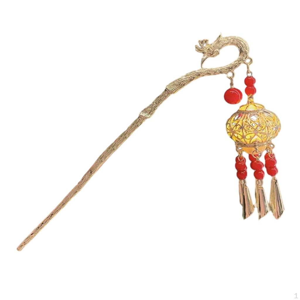 Bețișoare de păr chinezești Ace de lanternă cu barete luminoase Lumini LED Caciulă stil vintage clasic