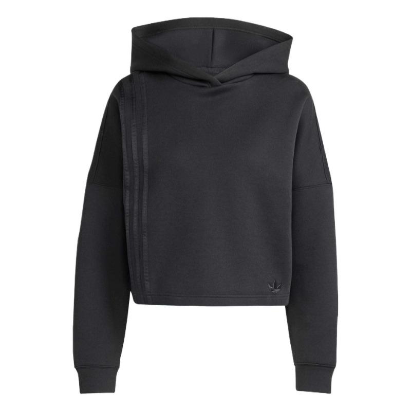 adidas Originals Women's Black Oversized Cropped Hoodie JX2701