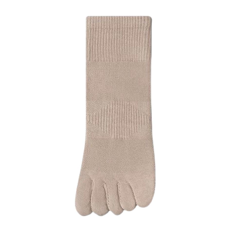 Zhuji Men s Mid-Calf Cotton Breathable Odor-Resistant Five-Toe Socks (Autumn/Winter Style) One Size