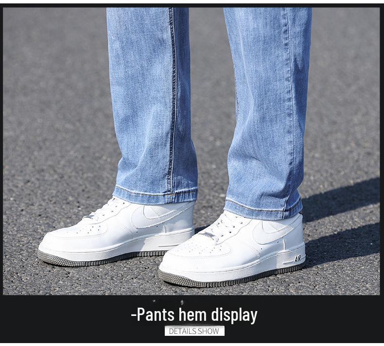 Men's Elastic Straight-Leg Jeans: Plus Velvet, Business Casual, Versatile for Autumn/Winter