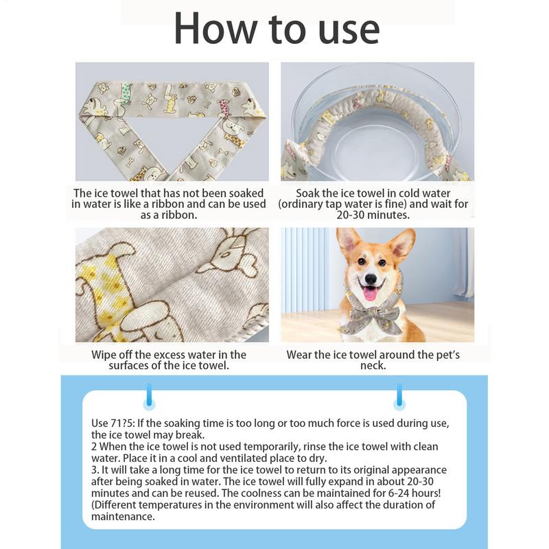 Pet Cooling Ice Scarf Ice Towel Heatstroke Dogs Cats Ice Collar Adjustable Cat Collar Bib Summer Breathable Cooling pet Supplies