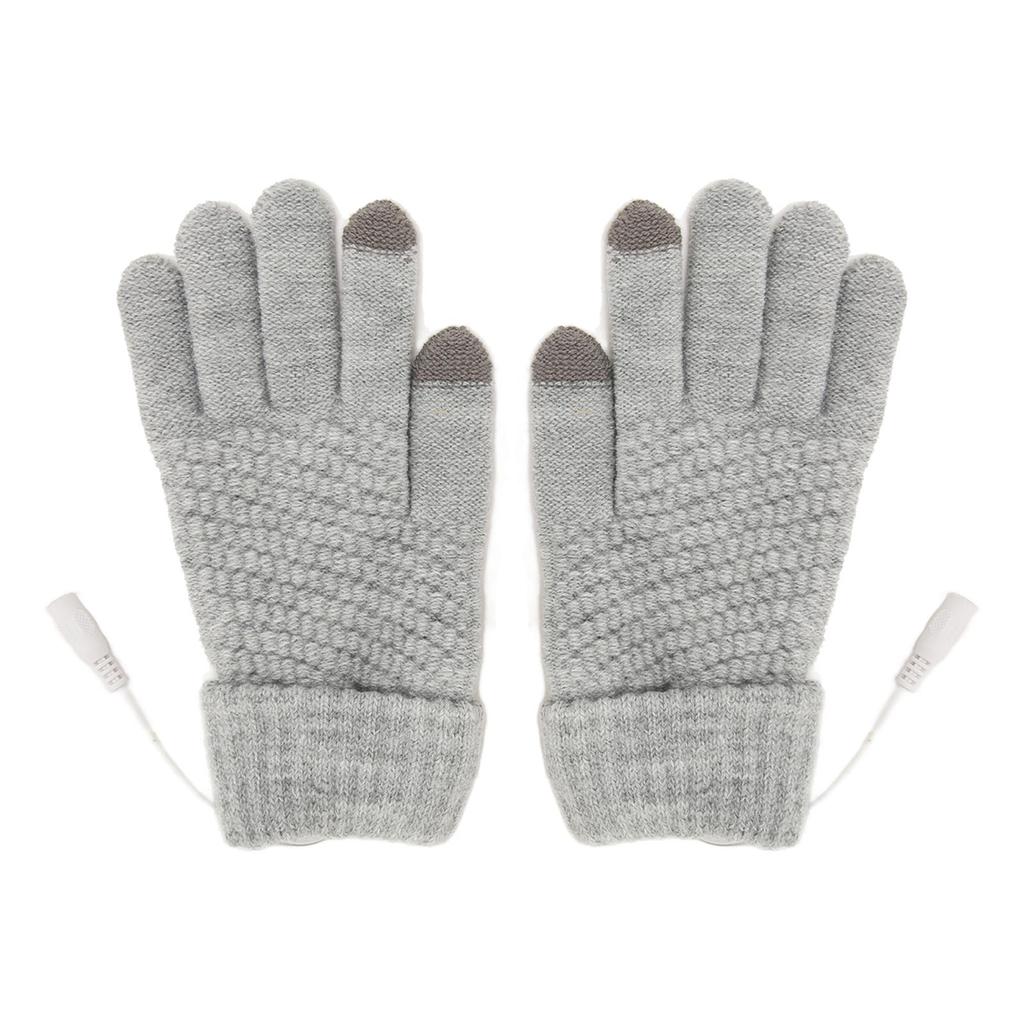 USB Heated Gloves Thicken Detachable Electronic Warming Knitted Gloves for Autumn Winter