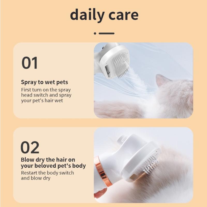 Pet Hair Dryer for Daily and Bath Grooming Hair Dryer Blowers 3 Speed Adjustable Temperature Nozzles Combs