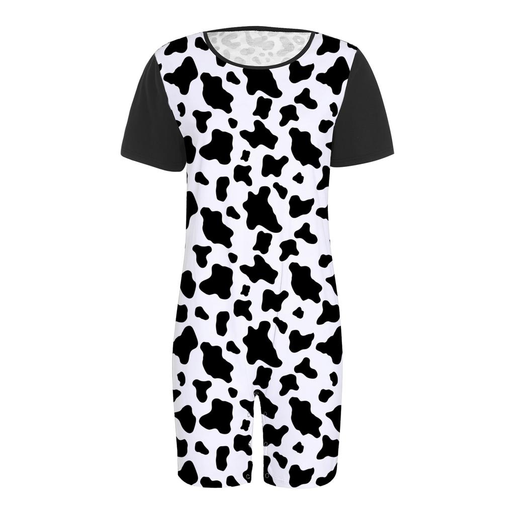 Damen Spezialbedarf Body Kurzarm Kurzer Schritt Druck Farbblockierung Adaptiver Jumpsuit Demenzpflege