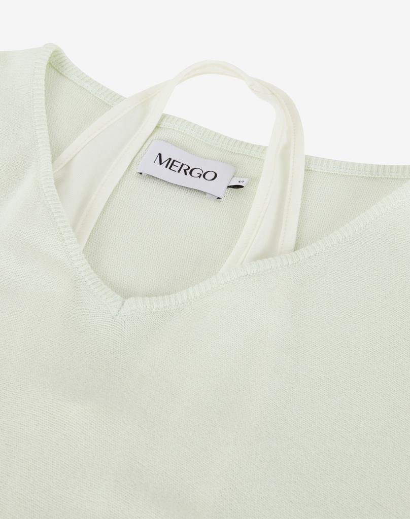 Meleugo Women'S Halterneck Layered Knit [Mint]