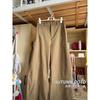 Khaki Scimitar Pants Women's Autumn New High-waisted and Thin Retro Overalls Casual High-quality Wide-leg Pants