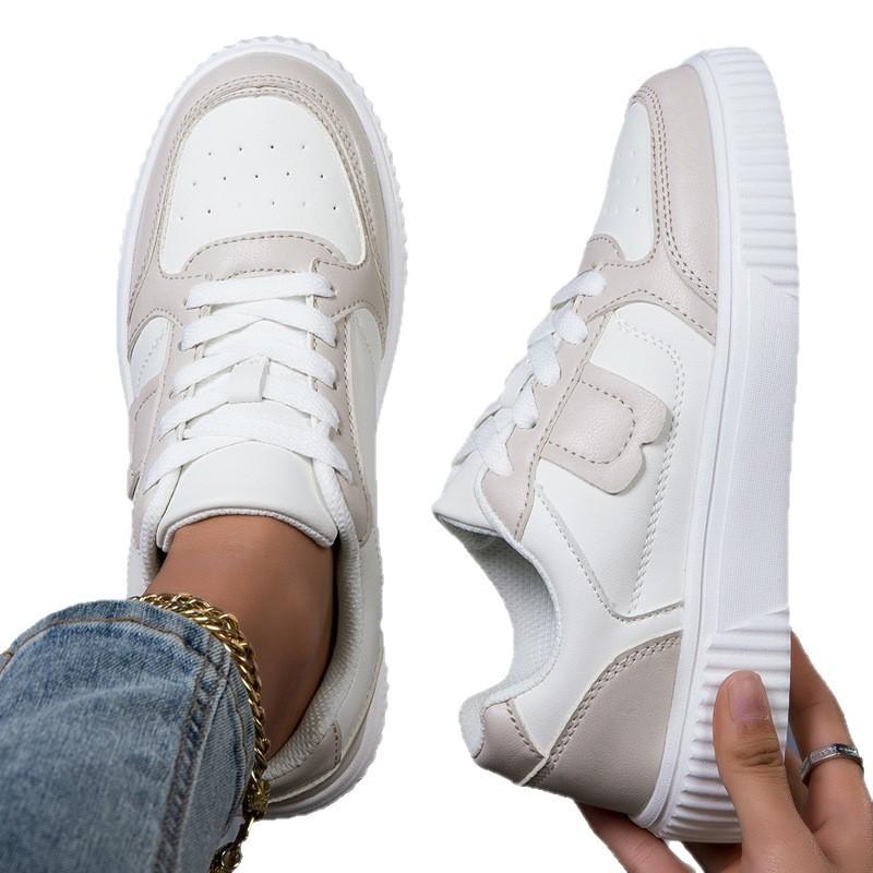 Large Size White Shoes Men's and Women's Autumn Leather Waterproof Casual Sports Shoes Youth Casual Board Shoes