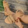 Fashion 2025 New Ladies Shoes Open Toe Women's Sandals Fashion Buckle Strap Casual Plus Size Summer Solid Light Best Seller Flat Sandals