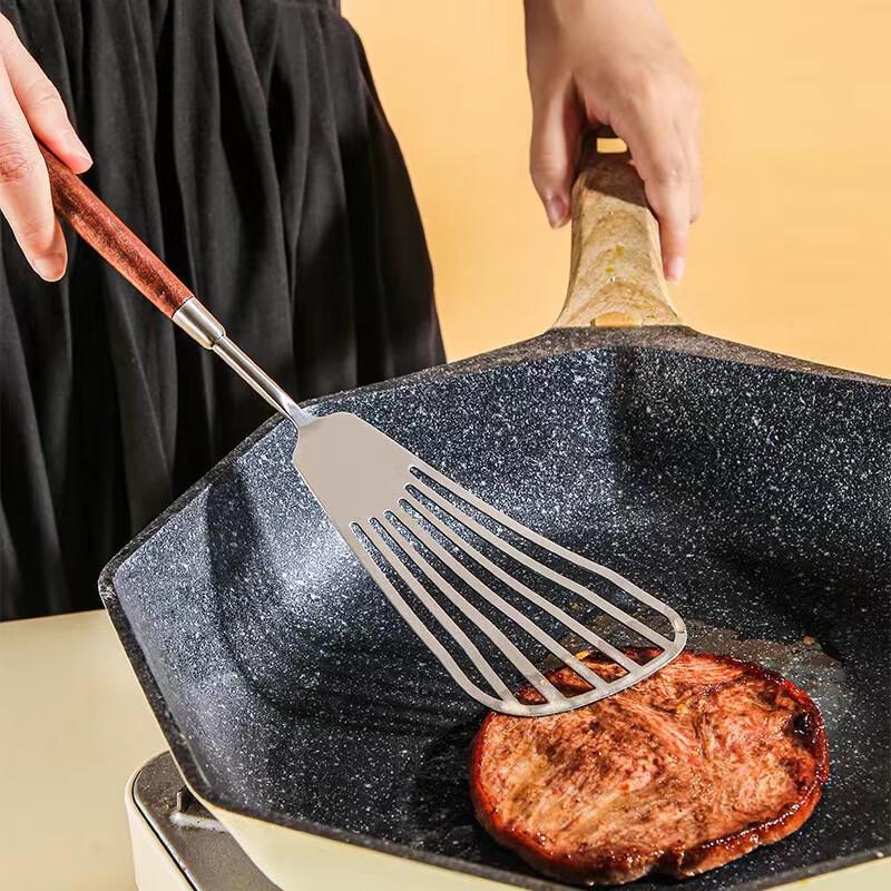 

Walnut Handle Stainless Steel Frying Spatula