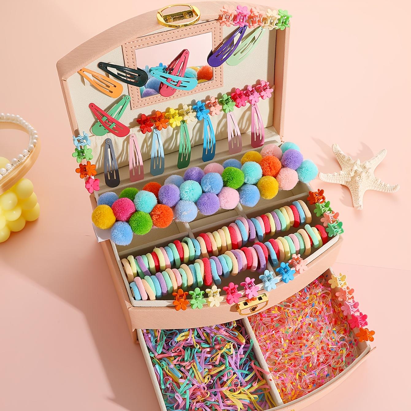 

17KM 1201 предмет набора аксессуаров для волос в стиле дофамина - цветная эластичная повязка на голову, плюшевый мяч, заколка для волос в виде цветка макарон и заколка для волос в виде капли воды разноцветный