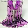 Women Fashion Peacock Flower Embroidered Lace Scarf Long Soft Wrap Shawl Stole