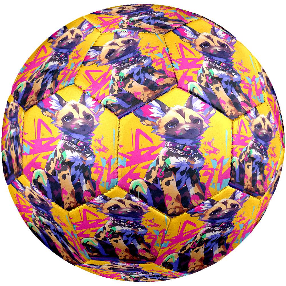 1pc Colorful Wild Dog Art Size 5 Soccer Ball Suitable for Match Training & Outdoor Use, Durable for Competitive Games, Tournaments Football, Practice