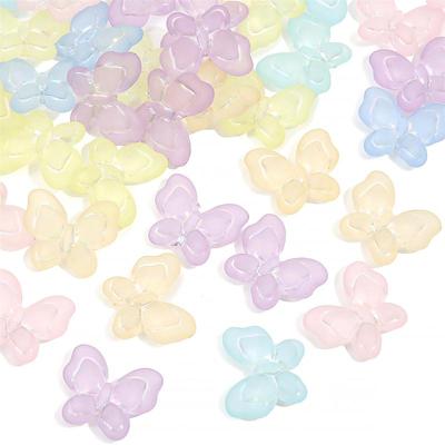 500g Silver Lined Frosted Acrylic Butterfly Beads Charms Loose Spacer Beads for Necklace Bracelet Keychain DIY Jewelry Craft Making