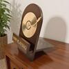 Wooden Record Stand Rotating Vinyl Record Storage Rack Vintage Decorative Album Display Holder With "Now Playing" Logo