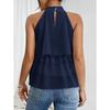 Women's Casual Summer/ Spring Printed Sleeveless Half-neck Blouse Shirt
