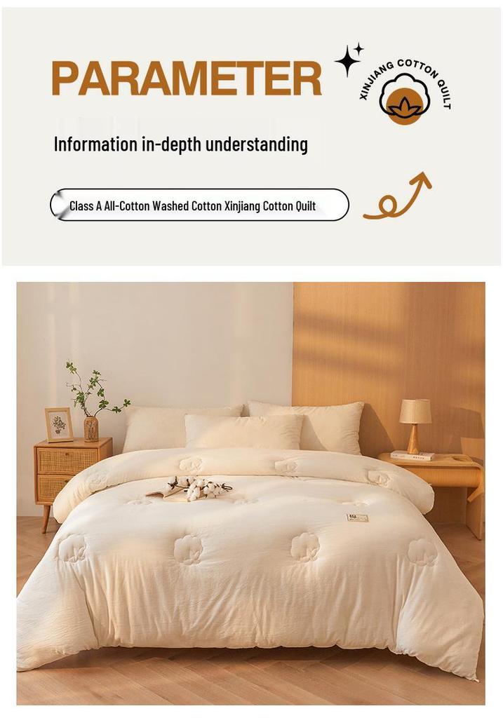 Winter & Summer Quilt: Xinjiang Long-staple Cotton, Thick, Pure Cotton Wadding, All-Season Use