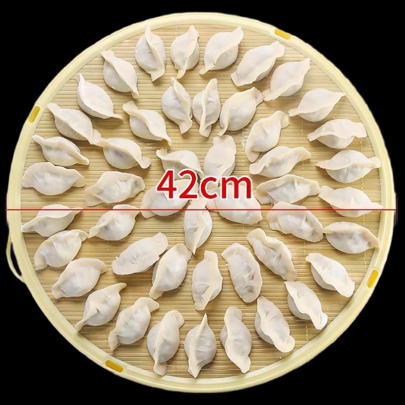 Two-Layer Round Bamboo Dumpling Steamer Tray Set