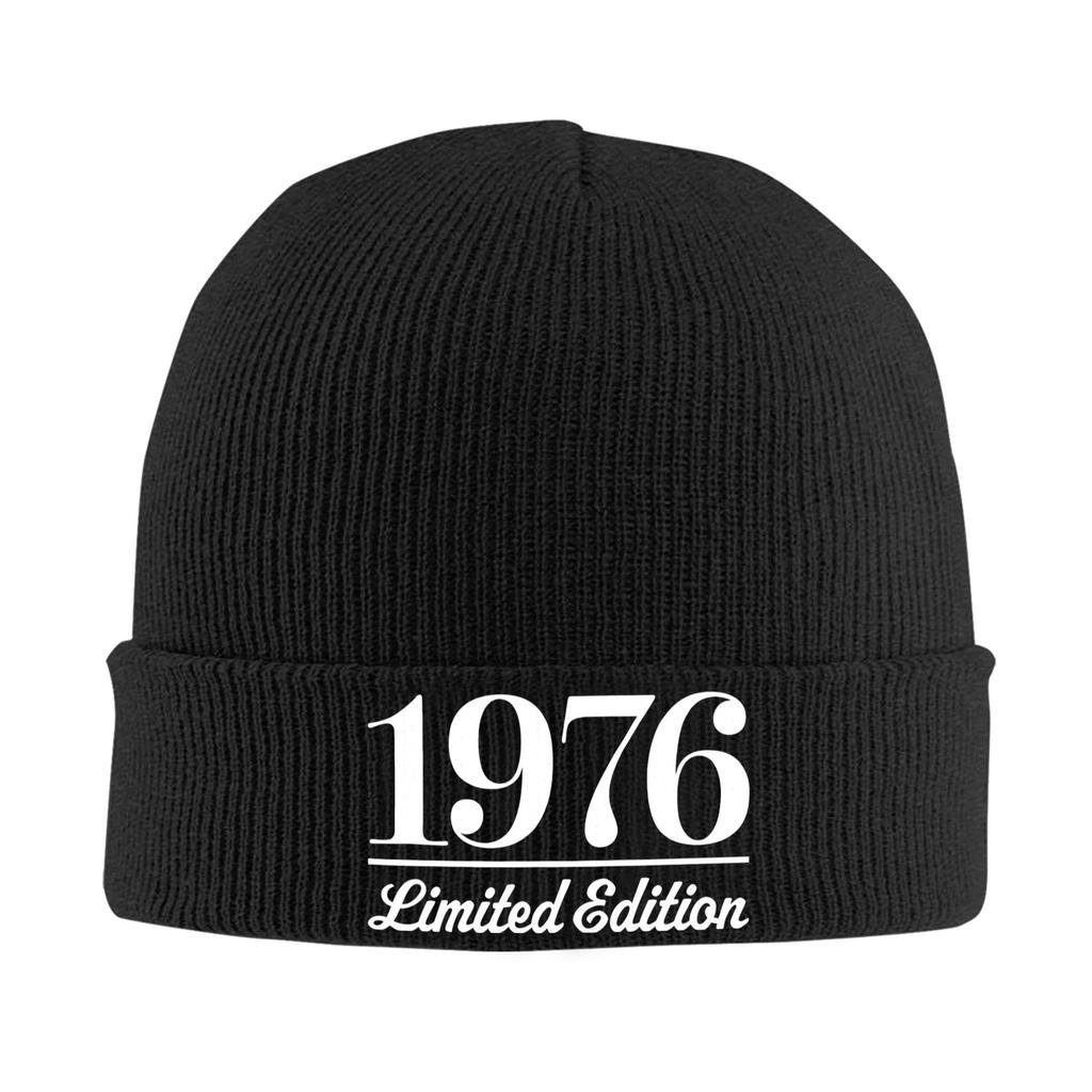 Herren Damen Strickbündel Mütze Geboren 1976 vintage Alter 50 Jahre alt 50. Geburtstag Merch Warm Gestrickt Beanie Mützen Skullies