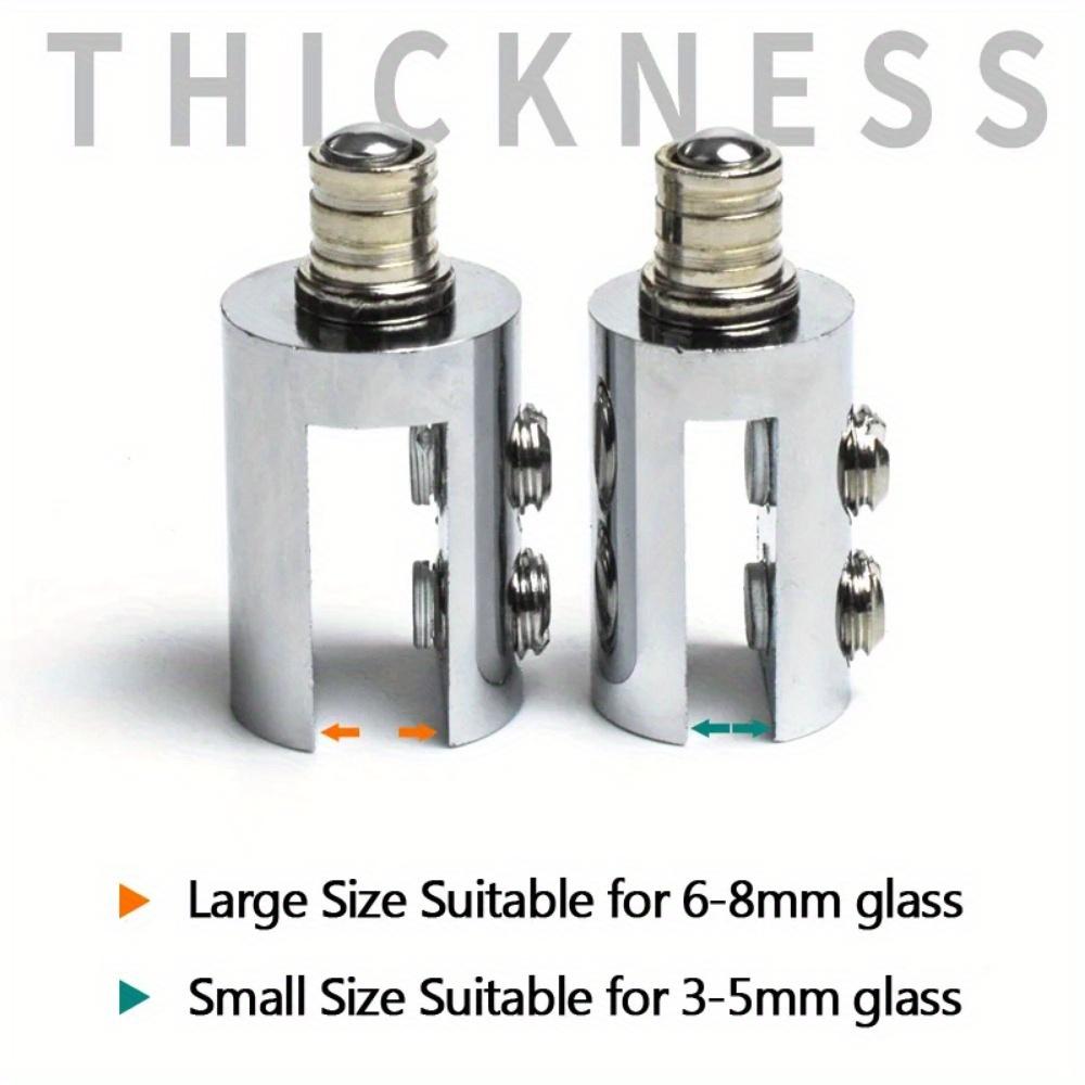 2Pcs Glass Door Active Hinges for Shower Door Pivoted 90 Degree Brass Glass Shower Accessories Screen Clamps Upper and Lower Shaft