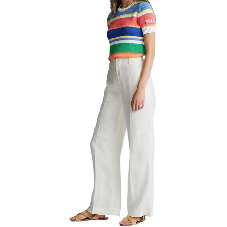 Polo Ralph Lauren Letter Logo Striped Short Sleeve Knit Top Women Tops 211792406-001