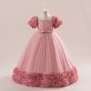 Girl Princess Dress Sequined Formal Gown Pageant Host Performance Fall Winter