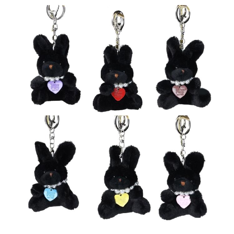 Adorable Lint Toy Keychain Little Rabbit Pendant Key Chain Jewelry for Girl Kid