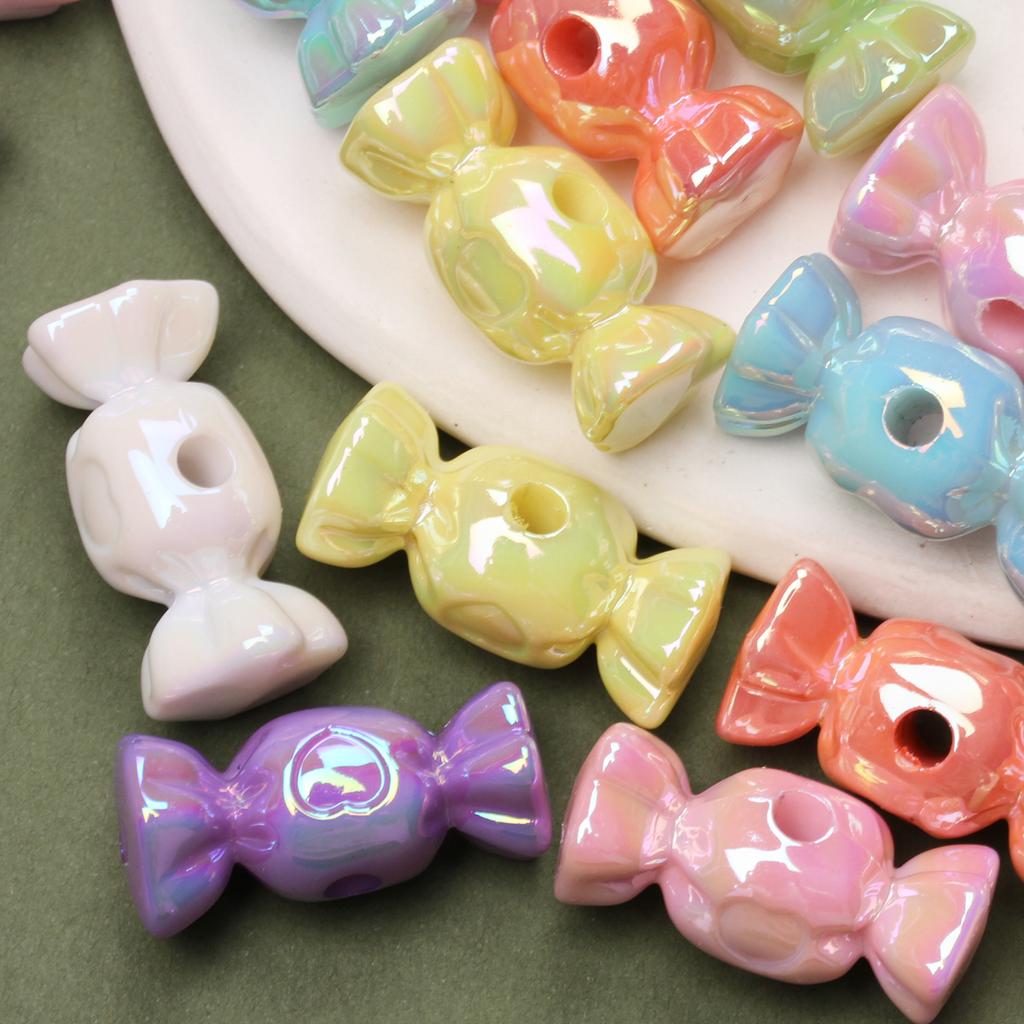 DIY Perlenzubehör Handwerk 10 Stück Bonbonperlen Handgefertigte Materialanhänger DIY Schmuckherstellung Acryl für Halsketten Ohrringe mit Loch 13,2 mm * 28,7 mm