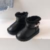 Kids Winter Snow Boots Boys Girls Warm Lined Ankle With Non-Slip Sole Genuine Leather Toddler Child Footwear
