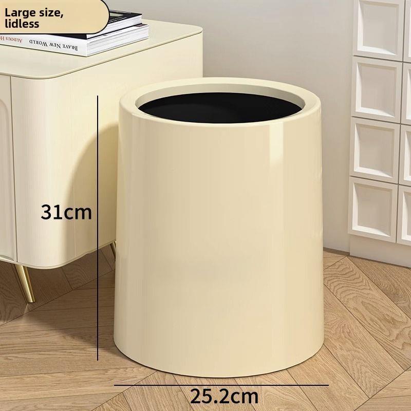 Nordic Double Layer Round Tra Can for Office Living Room Bedroom Kitchen Batoom Simple Creative Home Use Waste Bin