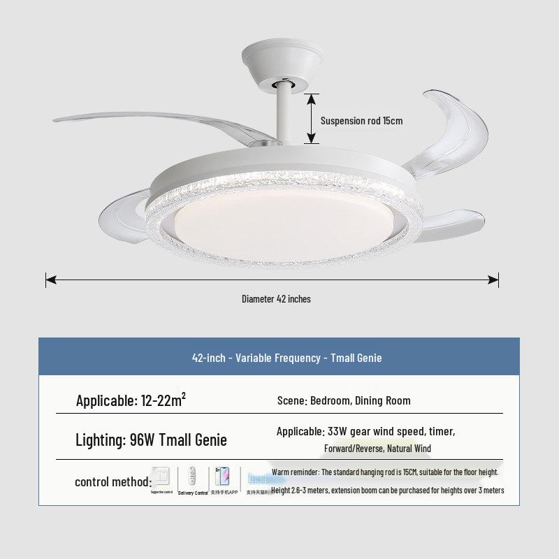 2026 New Model Flush Mount Ceiling Fan with Integrated Light for Living, Dining & Bedroom