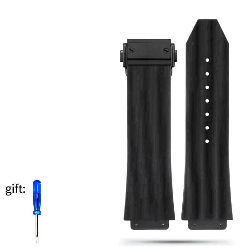 Cinturino per HUBLOT BIG BANG Silicone 26*19mm Impermeabile Cinturino da Uomo Catena Accessori Orologio Braccialetto in Gomma Cinturino