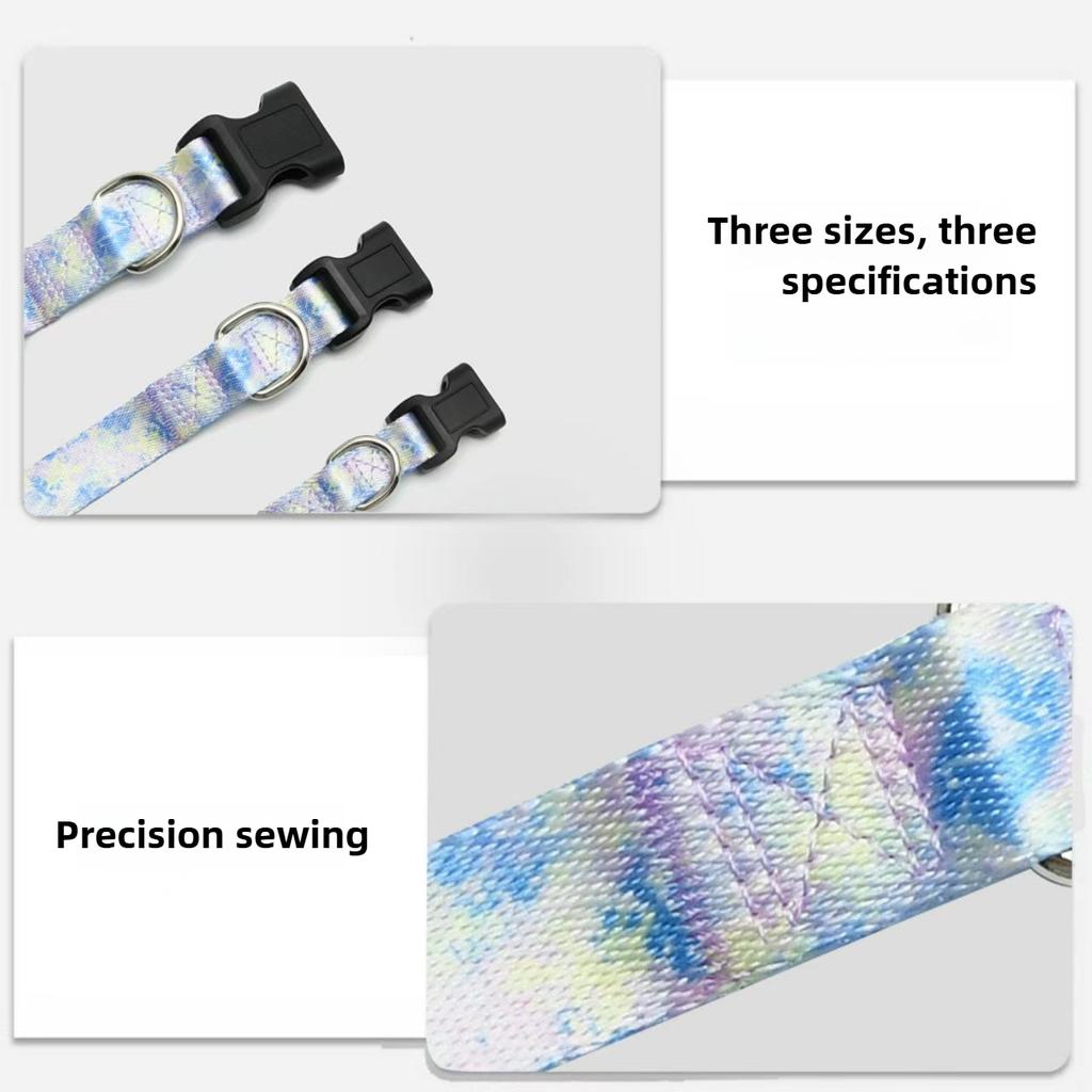 Pet Collar Dog Gradient Collar Anti Loss Positioning Nylon Anti Traction Rope with Bell Pet Collars for Small Medium Large Dogs