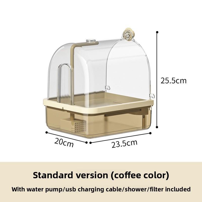 Smart Auto Sensing Water Circulation Bird Bath for Cages Hanging Parakeet Shower Bird Cage Bathroom Accessory Peony Bath Box