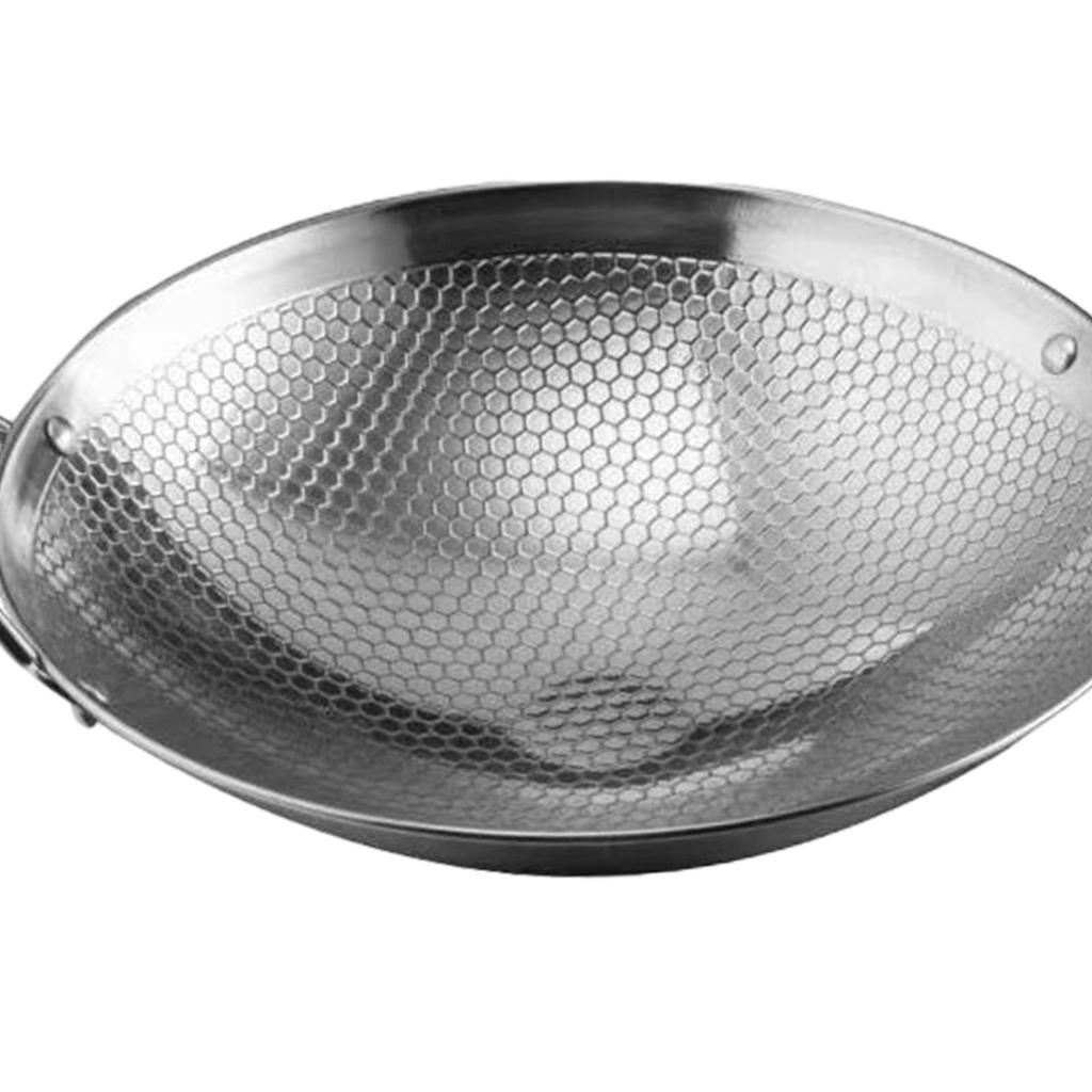 Stainless Steel Wok Pan for Home and Restaurant Stir-Frying