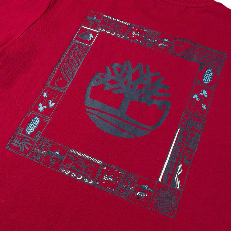 Timberland T-shirt Casual da Uomo a Maniche Corte con Scollo Tondo e Lavorazione a Coste A5MYJAFG