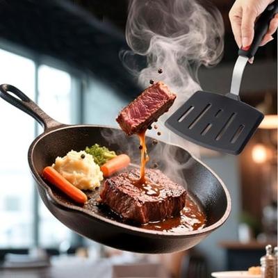 Spatule en Silicone Résistante à la Chaleur de Qualité Professionnelle Sans BPA Lave-Vaisselle Sûr Spatule à Crêpes Spatules de Cuisine Cuisson