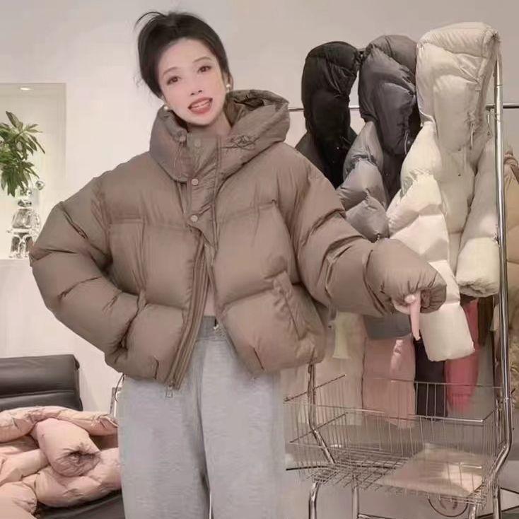 Autumn and Winter New Small High-end Down Jacket Women's Short Thickened Small Placket White Duck Down Jacket Tide