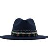 eBay Hot Sale Woolen Jazz Top Hat Ladies Minority Style Retro Flat-brimmed Big Eaves Hat