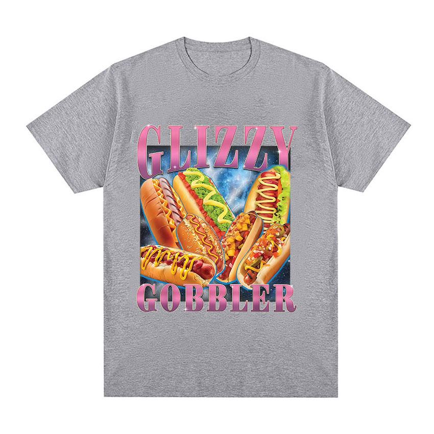 Glizzy Gobbler Funny Dog Meme Graphic T-shirt Men Women Humor Style Short Sleeve Tee Shirt Fashion Oversized Cotton T Shirts